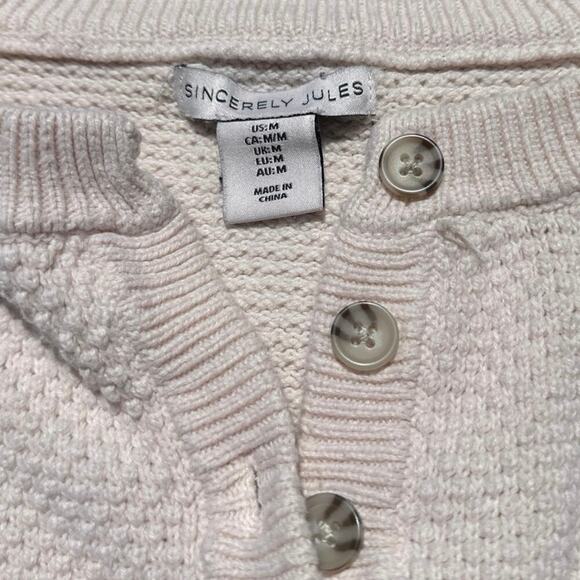 Women’s Sincerely Jules Henley High Waist Crop Waffle Knit Lounge Set Medium - Picture 2 of 5